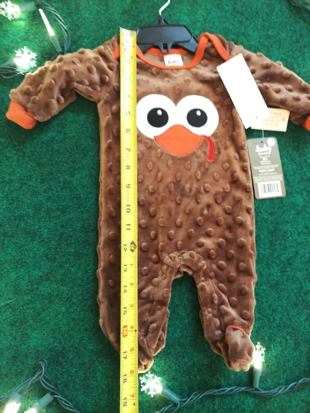 Cute! Newborn Infant Halloween Turkey Costume footed PJ's by Baby Starters NWT